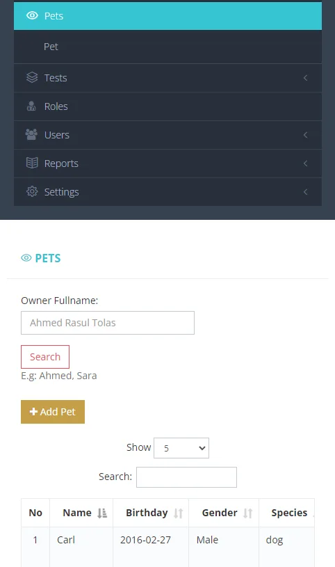Veterinary Clinic MS screenshot